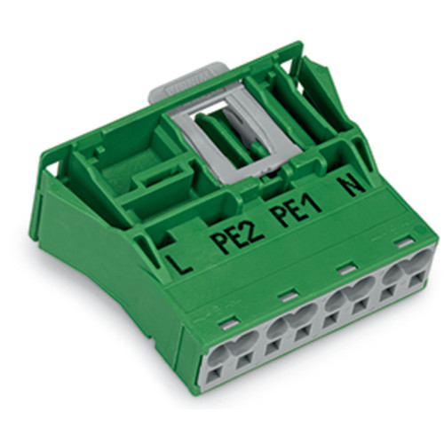 Snap-in plug, 4-pole, Cod. Q, green