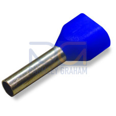 Twin ferrule, Sleeve for 2 x 2.5 mm / AWG 14, insulated, blue
