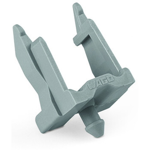 Mounting carrier, 2-pole, for sockets and plugs, gray