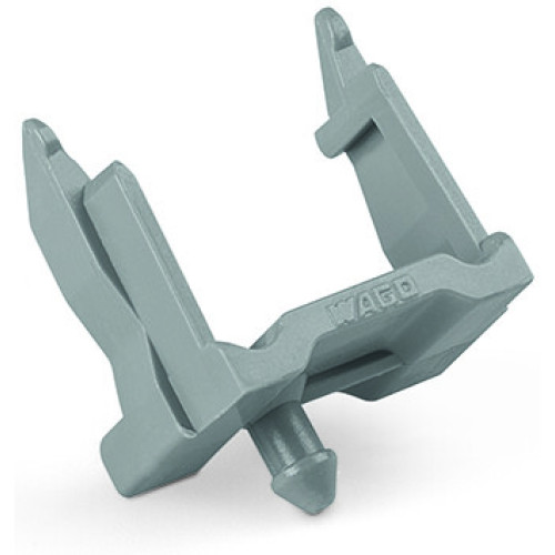 Mounting carrier, 3-pole, for sockets and plugs, gray