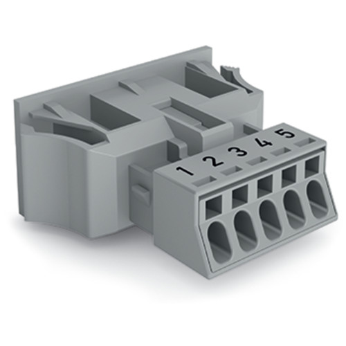 Snap-in socket, 5-pole, Cod. B, gray