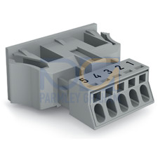 Snap-in plug, 5-pole, Cod. B, gray