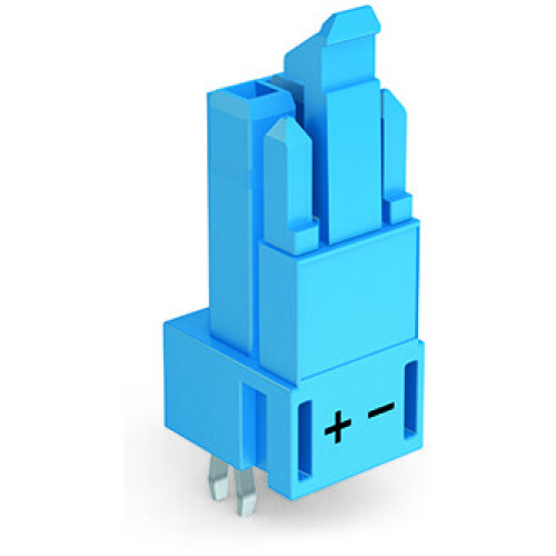 Socket for PCBs, straight, 2-pole, blue