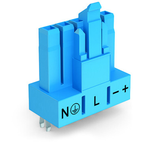 Socket for PCBs, straight, 5-pole, blue