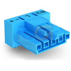 Socket for PCBs, angled, 5-pole, blue