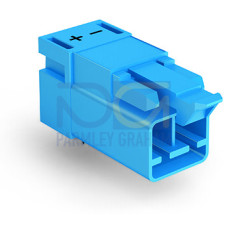 Plug for PCBs, angled, 2-pole, blue