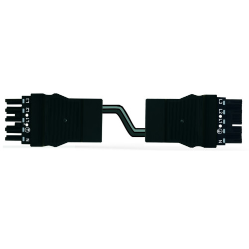 pre-assembled interconnecting cable, Eca, Socket/plug, black