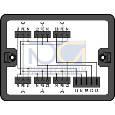 Distribution box, Three-phase to single-phase current (400 V/230 V), 1 input, black
