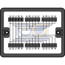 Distribution box, Three-phase current (400 V), 1 input, black