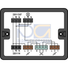 Distribution box, Crossover switching, 1 input, black
