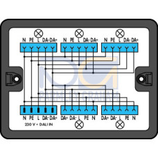 Distribution box, DALI, 1 input, black
