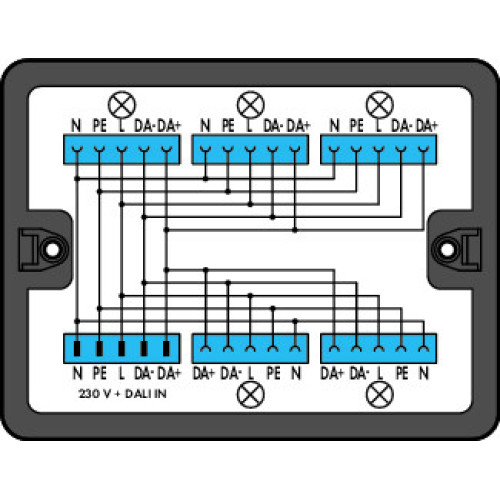 Distribution box, DALI, 1 input, black