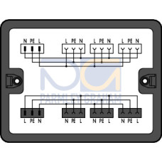 Distribution box, Single-phase current (230 V), 2 inputs, black