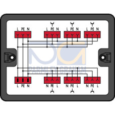 Distribution box, Single-phase current (230 V), 1 input, black