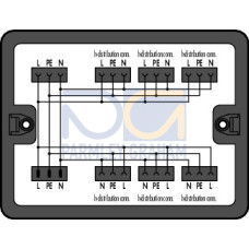 Distribution box, Single-phase current (230 V), 1 input, black