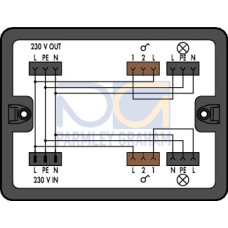 Distribution box, Single-pole switch circuit, 1 input, black