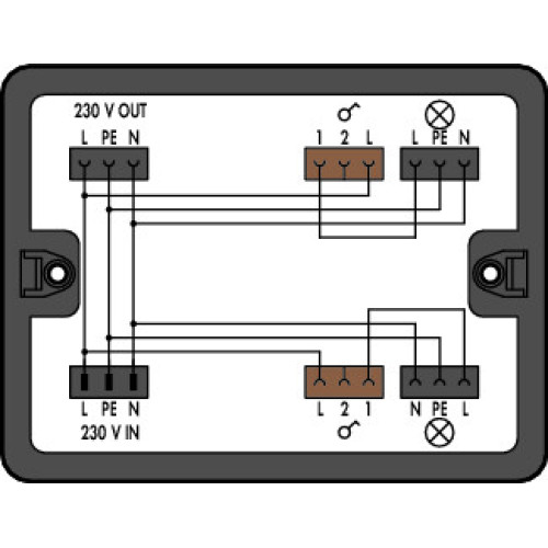 Distribution box, Single-pole switch circuit, 1 input, black