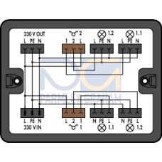 Distribution box, Series switching, 1 input, black
