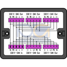 Distribution box, 230 V + SMI, 1 input, black