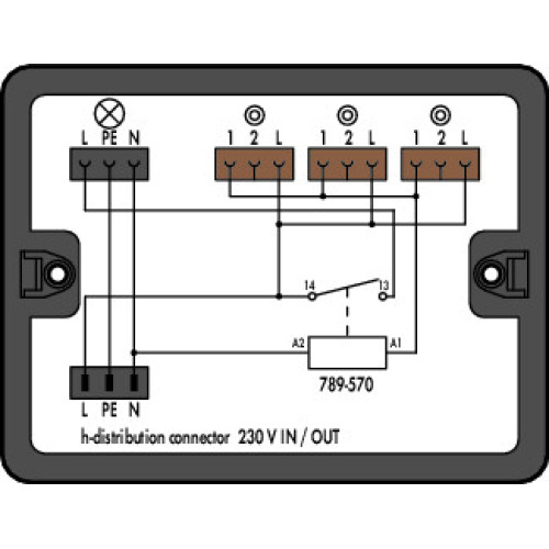 Distribution box, Surge switch circuit, 1 input, black