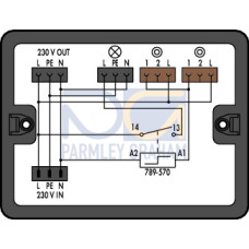 Distribution box, Surge switch circuit, 1 input, black