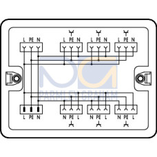 Distribution box, Single-phase current (230 V), 1 input, white