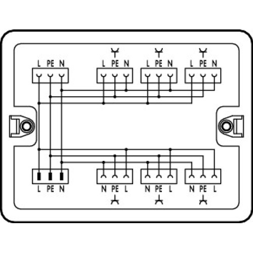 Distribution box, Single-phase current (230 V), 1 input, white