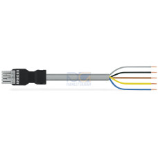 pre-assembled connecting cable, Eca, Socket/open-ended, gray