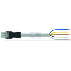 pre-assembled connecting cable, Eca, Plug/open-ended, gray