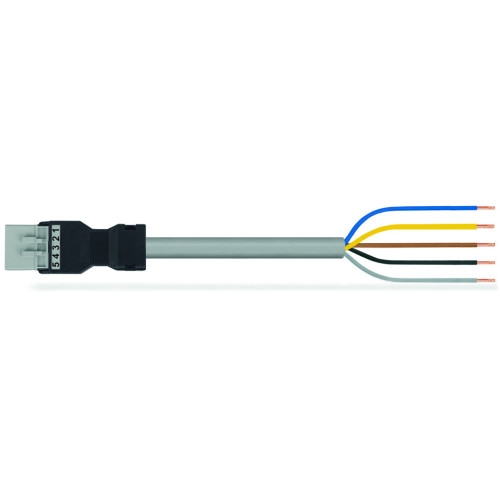 pre-assembled connecting cable, Eca, Plug/open-ended, gray