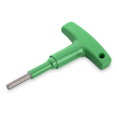 Allen wrench, with a partially insulated shaft, with anti-rotation protection, green