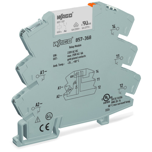 Socket with miniature switching relay UC 230 V 3.5 mA Relay with 1 changeover contact (1u) with gold contacts for normal switching power