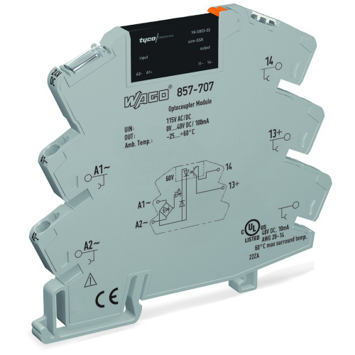 Solid-state relay module, Nominal input voltage: 115 V AC/DC, Output voltage range: 0  48 VDC, gray