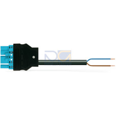 pre-assembled connecting cable, Eca, Plug/open-ended, blue