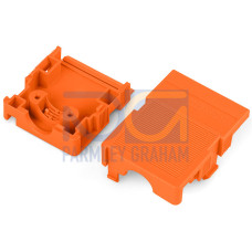 Strain relief housing, for female and male connectors, 2 parts, orange