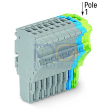 1-conductor female connector, Push-in CAGE CLAMP&reg;, 1.5 mm&sup2;, gray/blue/green-yellow