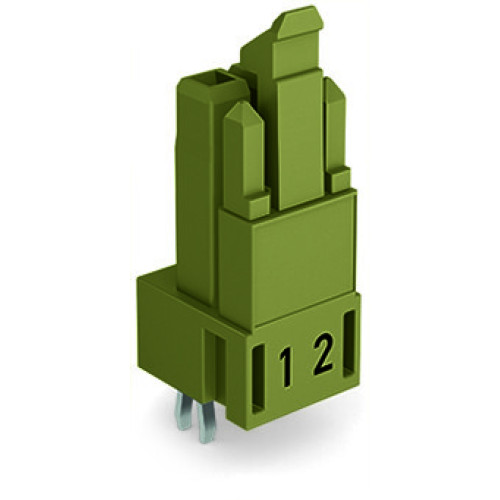 Socket for PCBs, straight, 2-pole, light green