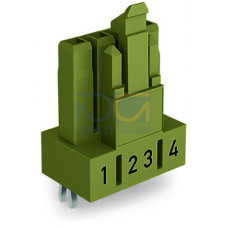 Socket for PCBs, straight, 4-pole, light green