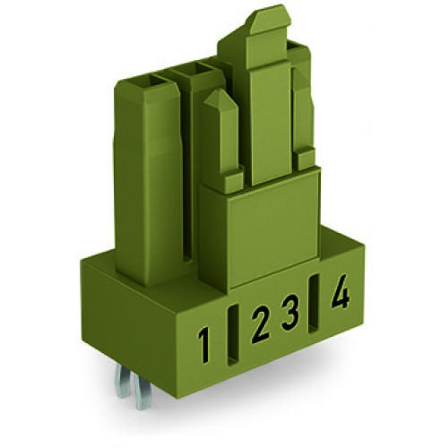Socket for PCBs, straight, 4-pole, light green