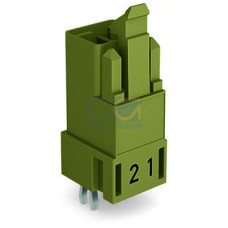 Plug for PCBs, straight, 2-pole, light green