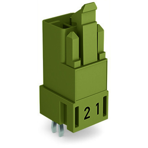 Plug for PCBs, straight, 2-pole, light green