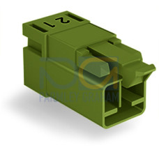 Plug for PCBs, angled, 2-pole, light green