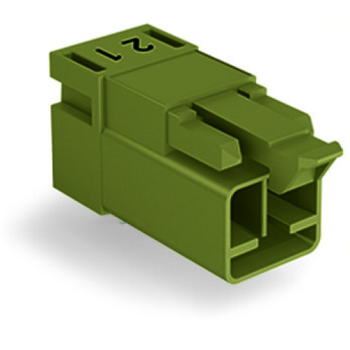 Plug for PCBs, angled, 2-pole, light green