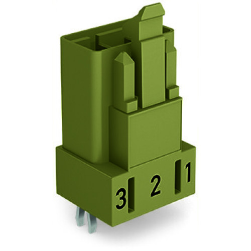 Plug for PCBs, straight, 3-pole, light green