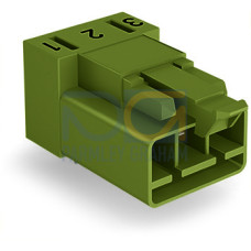 Plug for PCBs, angled, 3-pole, light green