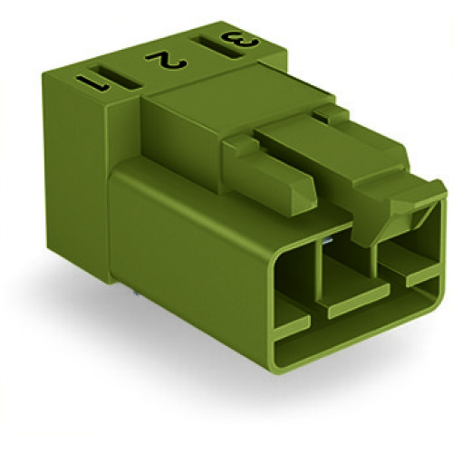 Plug for PCBs, angled, 3-pole, light green