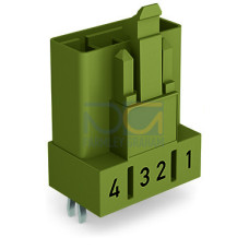 Plug for PCBs, straight, 4-pole, light green