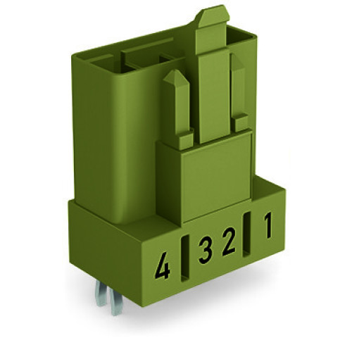 Plug for PCBs, straight, 4-pole, light green