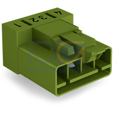 Plug for PCBs, angled, 4-pole, light green