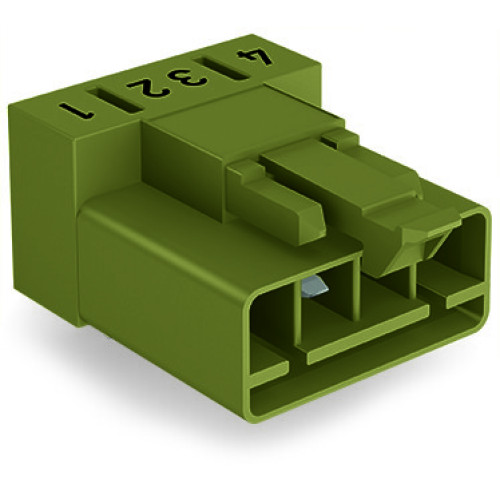 Plug for PCBs, angled, 4-pole, light green